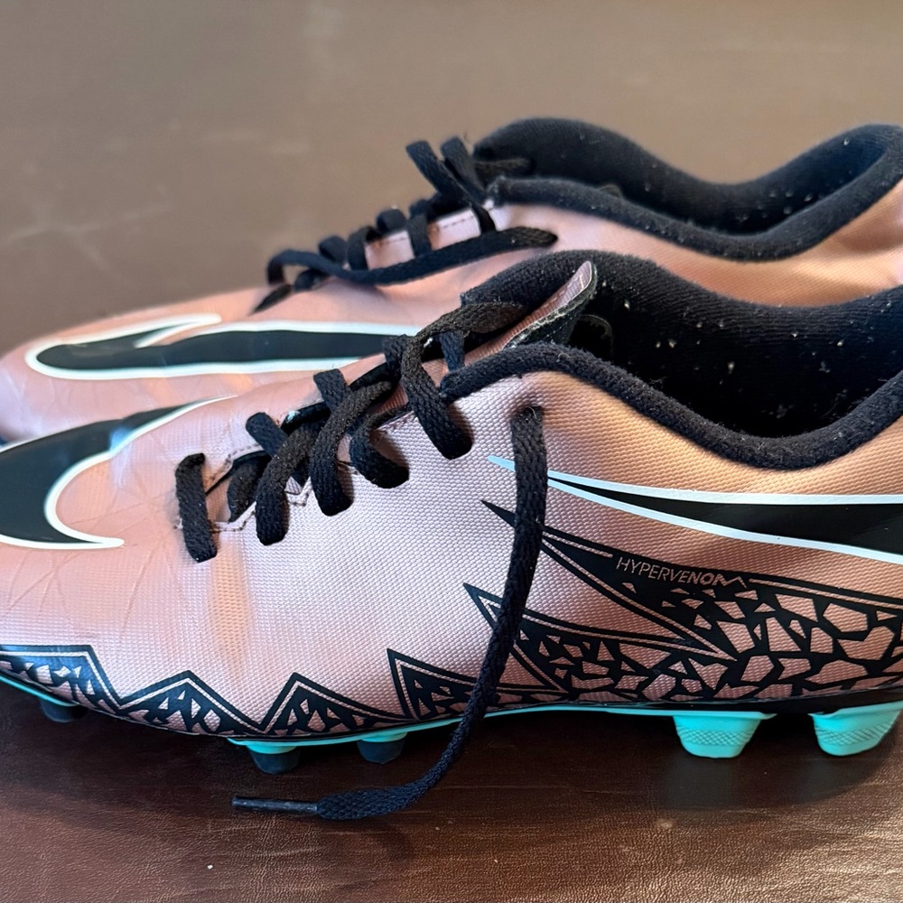 Nike Hypervenom Cleats in Rose Gold and Black